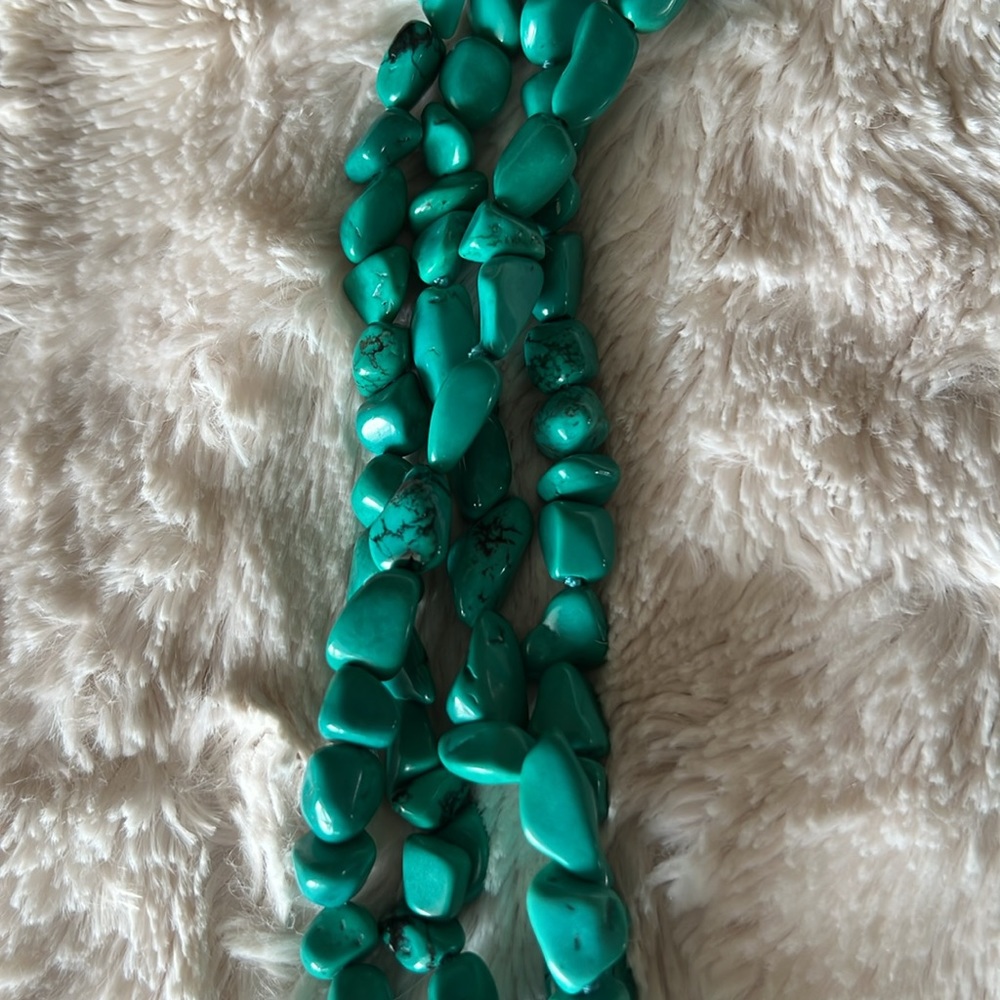 Turquoise Three String Necklace - Picture 3 of 3